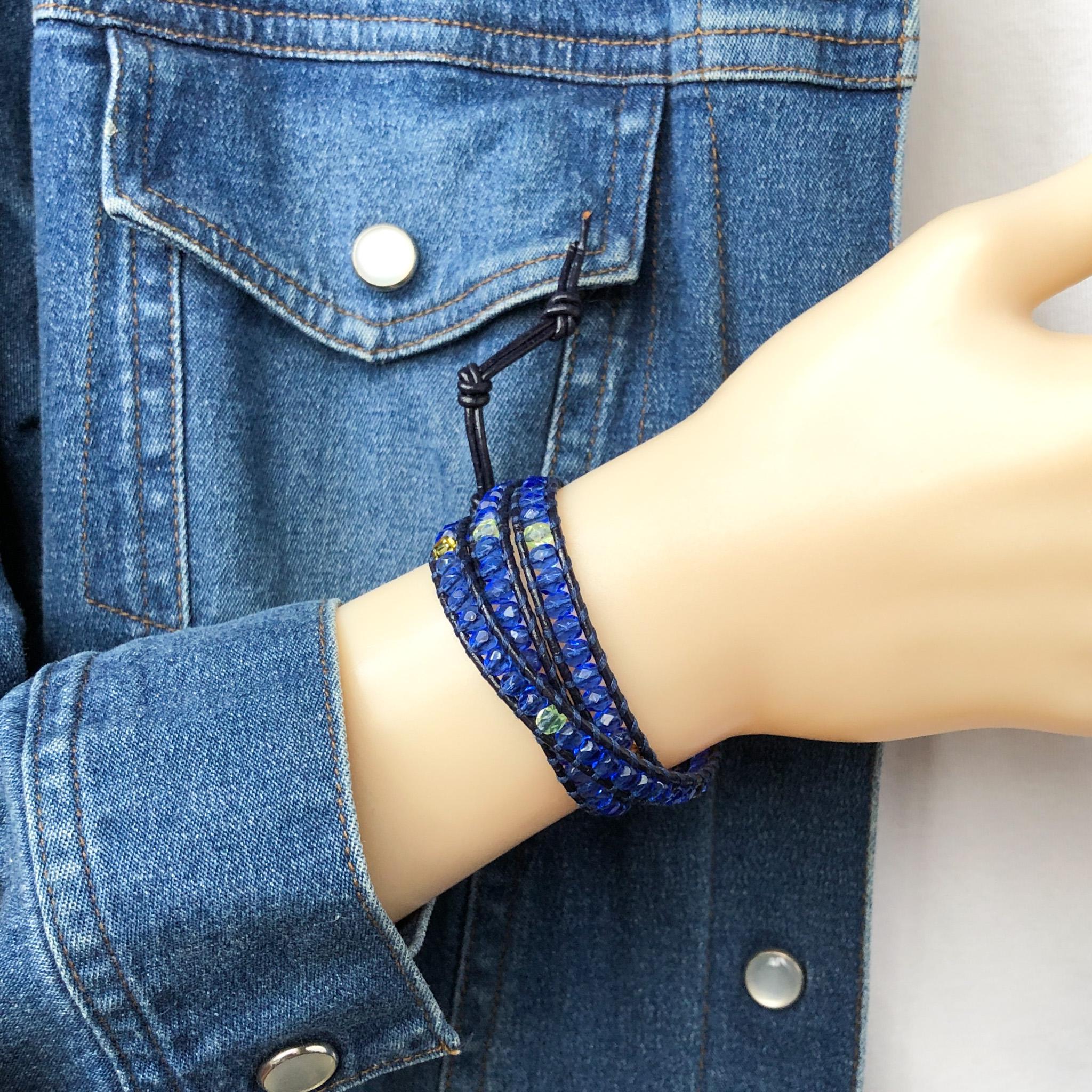 明るめサファイアのラップブレスレット