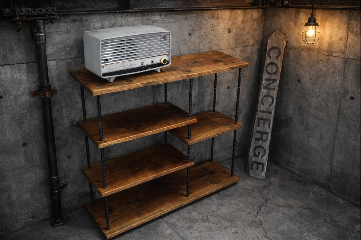 ♦️販売再開♦変則5段ラック♦  インダストリアル・ 棚 ・ シェルフ  ・ラック・食器棚・本棚