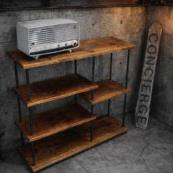 男前インテリアに 鉄筋3段ラック ハンドメイド 棚・シェルフ・ラック