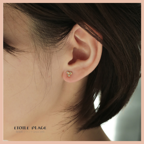 petit joie K10 オクタゴンカット スタッドピアス 1P – NOIR DE