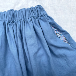 ウィルトシャー/リバティポケットのギャザースカート/オールドブルー/100〜160 3枚目の画像