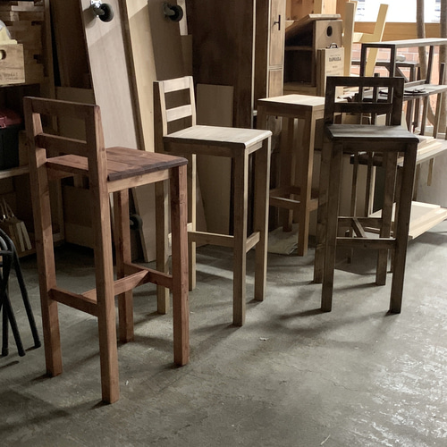 2脚 カウンターチェアー 昭和初期風 スナック カラオケ イス椅子