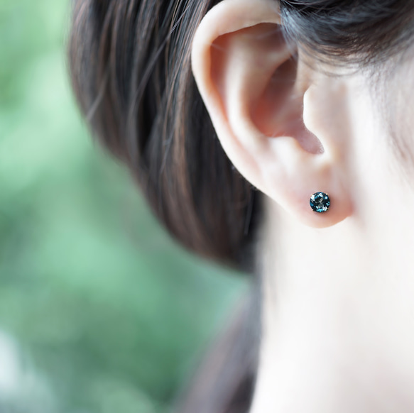 倫敦藍托帕石 6mm 14K鍍金耳環 ~Delphine 第3張的照片