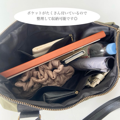 Mサイズ】大人かっこいいボストンバッグ 選べる5色＊A4サイズ