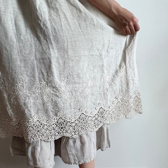 Vネックレースワンピース(生成) 12枚目の画像