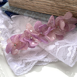 細い紫陽花バレッタ/pink.purple 4枚目の画像