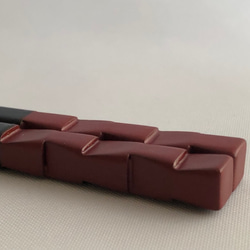 箸　市松　朱×溜塗（長さ21.5㎝） 5枚目の画像