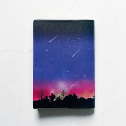 星空の本革手帳カバー A5 夜空 レザー 星座 文房具
