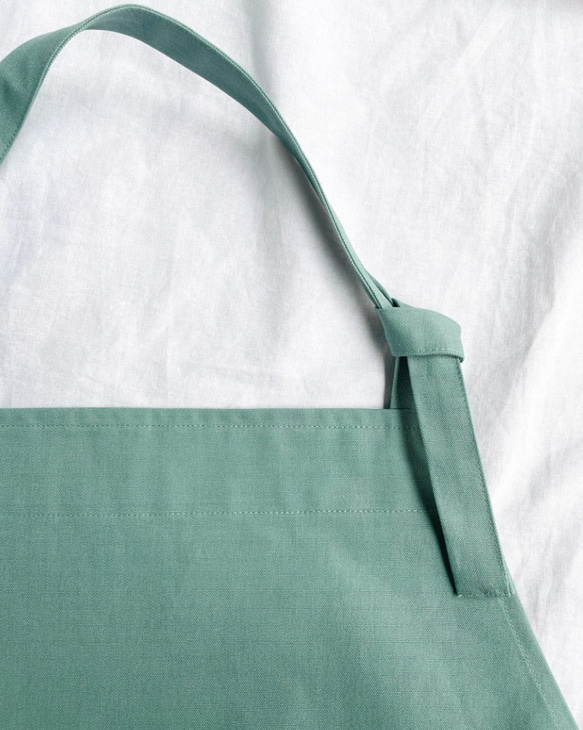 【イエロー】ひとりで着れるシンプルなキッズエプロン　子供エプロン　エプロンセット　三角巾　巾着袋 13枚目の画像