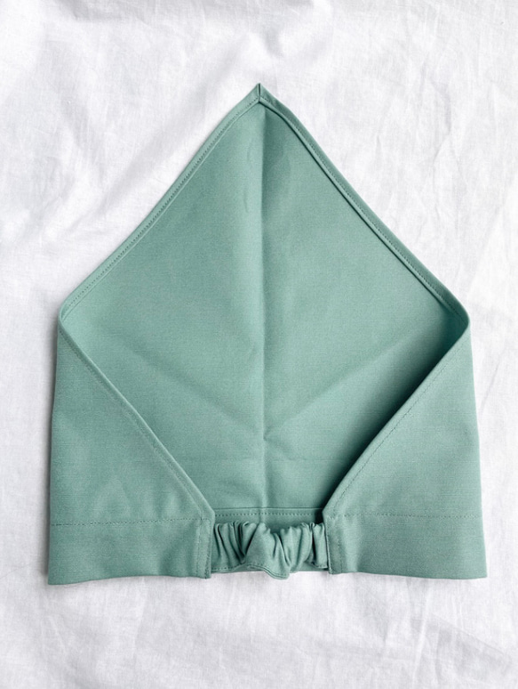 【イエロー】ひとりで着れるシンプルなキッズエプロン　子供エプロン　エプロンセット　三角巾　巾着袋 15枚目の画像