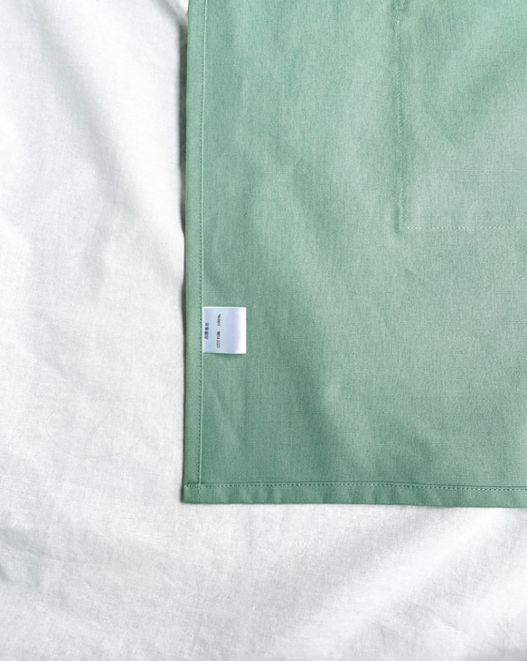 【イエロー】ひとりで着れるシンプルなキッズエプロン　子供エプロン　エプロンセット　三角巾　巾着袋 14枚目の画像