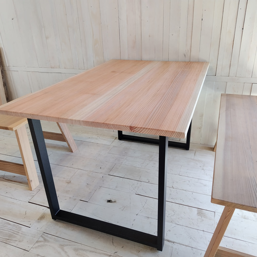 アイアン×無垢材デスク ダイニングテーブルD80cm×W140×H70cm