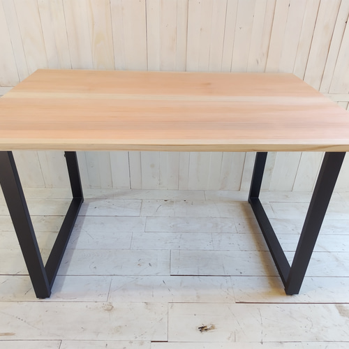 ダイニングテーブル　アイアン　無垢材 アイアン×無垢材デスク ダイニングテーブルD80cm×W140×H70cm