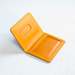 二つ折りパスケース・免許証ケース（パターンオーダー）　イタリアンレザー 6枚目の画像