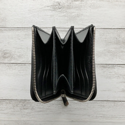 受注製作 Horweenシェルコードバンブラック L字ファスナーミニウォレット 12枚目の画像