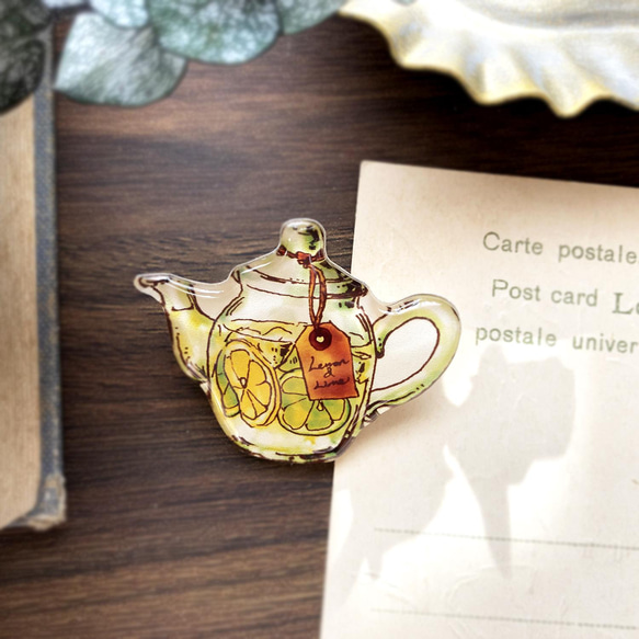 Lemon&Lime teapot brooch｜レモンティーポットブローチ 3枚目の画像