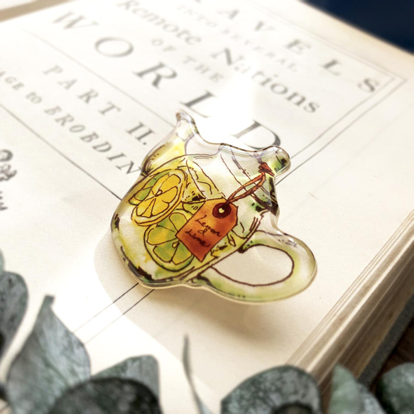 Lemon&Lime teapot brooch｜レモンティーポットブローチ 2枚目の画像