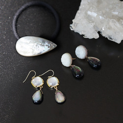貝類之夢★白珍珠貝、水晶、黑珍珠貝耳環~Pythia 第10張的照片