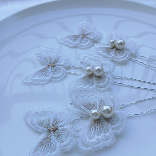 蝶々(一つ) 蝶々単品 ちょうちょのヘアピン＊ヘッドドレス＊結婚式