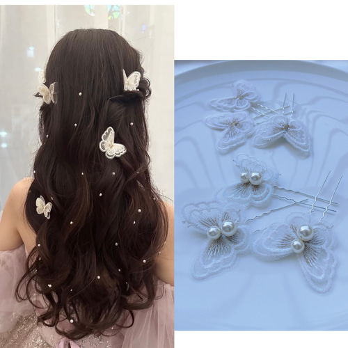蝶々(一つ) 蝶々単品 ちょうちょのヘアピン＊ヘッドドレス＊結婚式