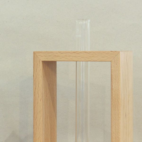 フラワーベース シングル 花瓶 一輪挿し 木製 試験管 モダン 北欧 韓国インテリア ナチュラル シンプル 花 置物 5枚目の画像