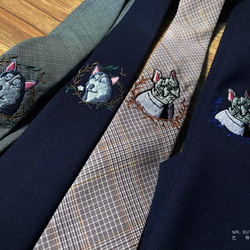 バート氏-フレンチバケット-刺繡-ウールネクタイ-排他的なデザイン-ネクタイ 5枚目の画像