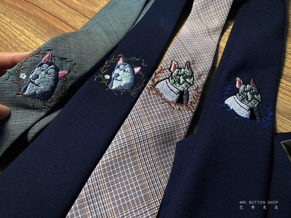 巴特先生-法鬥-刺繡-羊毛領帶-獨家設計款-Neckties 第5張的照片