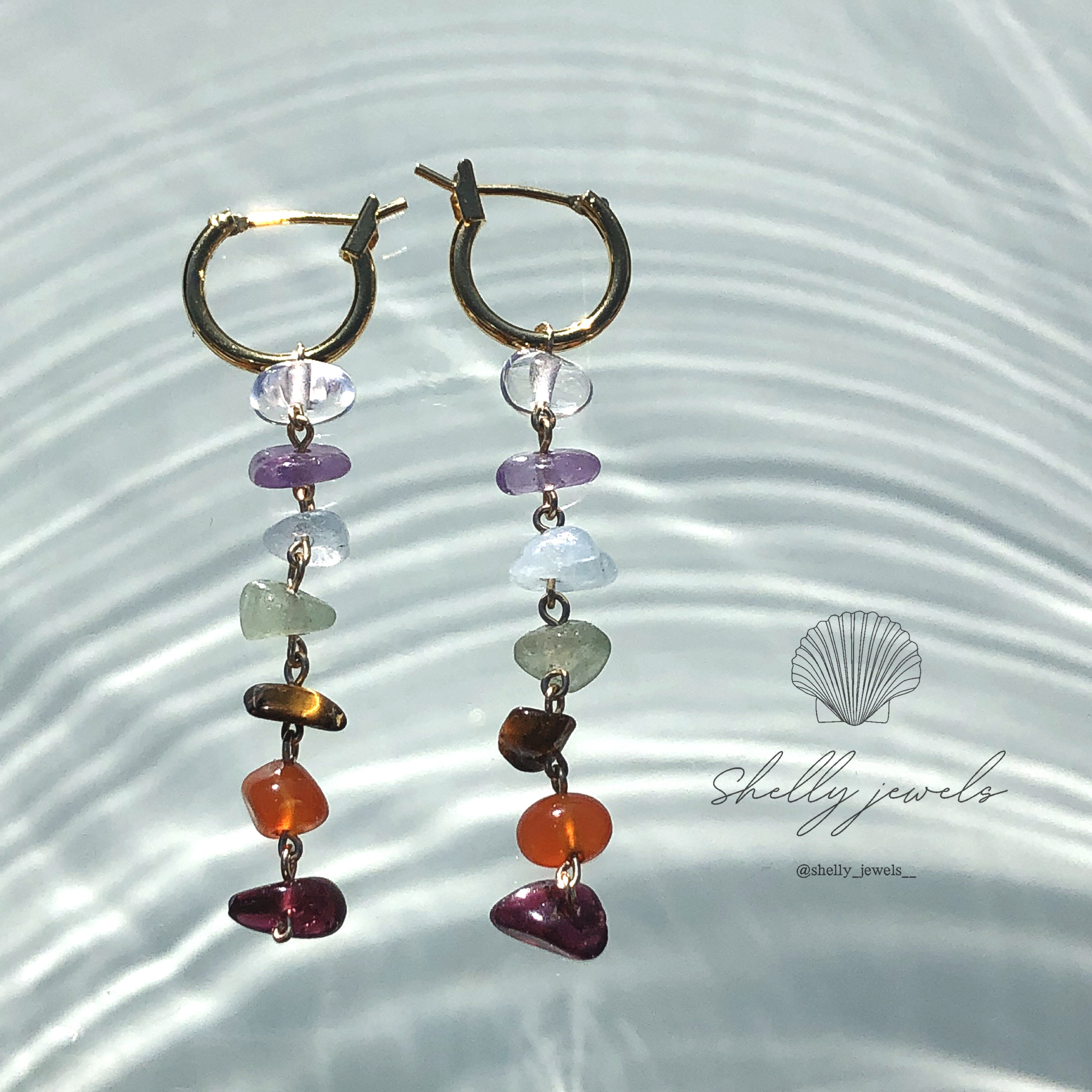 chakra ⚓︎ チャクラカラー 天然石ピアス 天然石 天然素材 自然 ハワイアンアクセサリー ハワイアンジュエリー