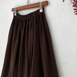 丈オーダー可 ワッシャーダブルガーゼのギャザースカート ブラウン 大きい 小さいサイズ nunono-23 11枚目の画像