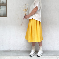 丈オーダー可 ワッシャーダブルガーゼのギャザースカート ミモザ 大きい 小さいサイズ nunono-23 3枚目の画像