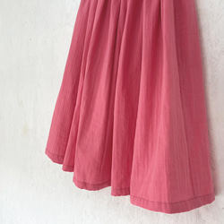 丈オーダー可 ワッシャーダブルガーゼのギャザースカート チェリーピンク 大きい 小さいサイズ nunono-23 11枚目の画像