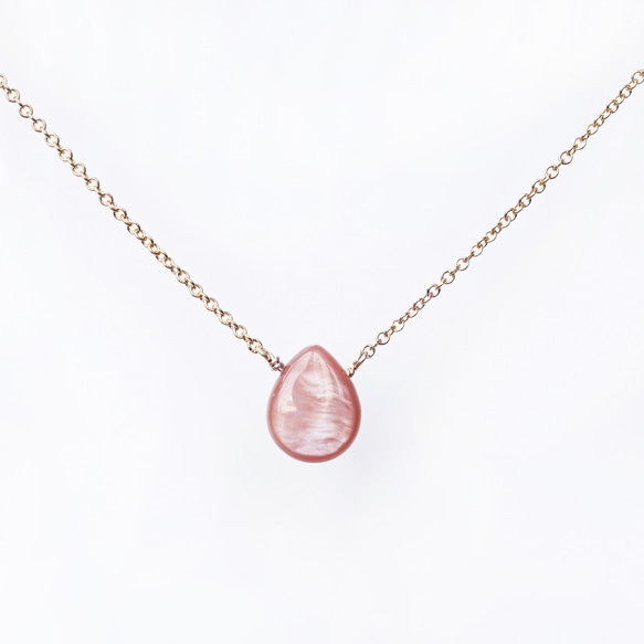 14KGF 40cm Necklace with  Pink Shell 第1張的照片