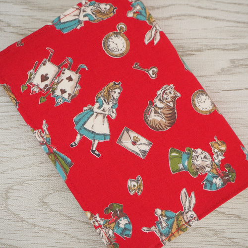 文庫本】ゴムバンド栞付ブックカバー 手帳カバー☆不思議の国のアリス