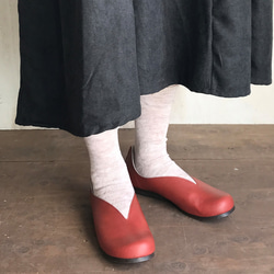 すぽっと履けて♪楽ちん♪♪幅広対応・Ⅴカット・大人ナチュラル・柔らか・フラットシューズ・105 13枚目の画像