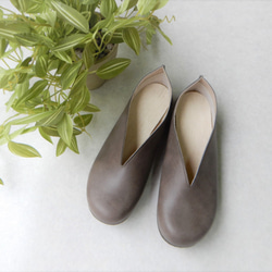 すぽっと履けて♪楽ちん♪♪幅広対応・Ⅴカット・大人ナチュラル・柔らか・フラットシューズ・105 9枚目の画像