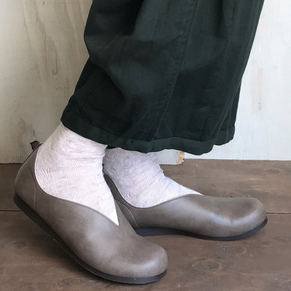 すぽっと履けて♪楽ちん♪♪幅広対応・Ⅴカット・大人ナチュラル・柔らか・フラットシューズ・105 12枚目の画像