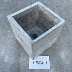 セメント植木鉢　-RUGGED CEMENT POT- ゴツゴツキューブプランター 3枚目の画像