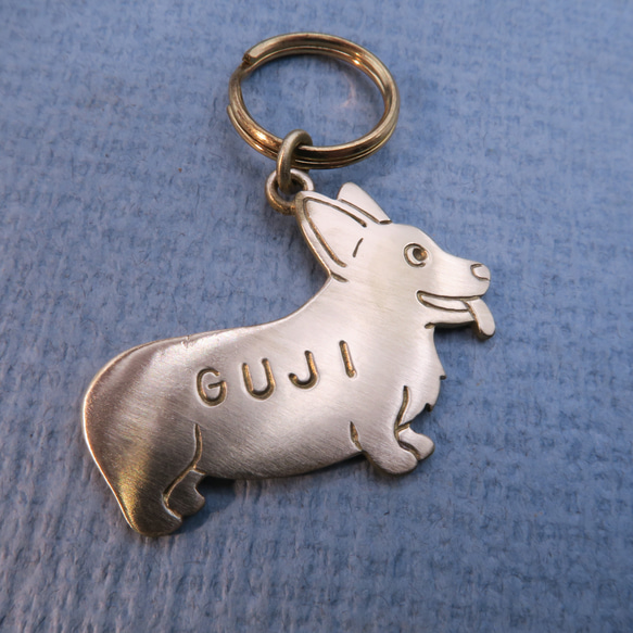 萌萌阿基 - 柯基犬 黃銅寵物名牌 - 狗牌 吊飾 鑰匙圈 第1張的照片