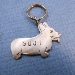 萌萌阿基 - 柯基犬 黃銅寵物名牌 - 狗牌 吊飾 鑰匙圈 第2張的照片