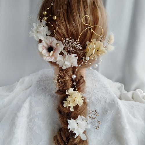 鳩のヘアアクセサリー　ヘッドドレス　レース　パール 鳩のヘアアクセサリー ヘッドドレス レース パール