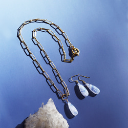 14KGF 大皇家藍色月光石吊式耳環 ~Lisa 第3張的照片