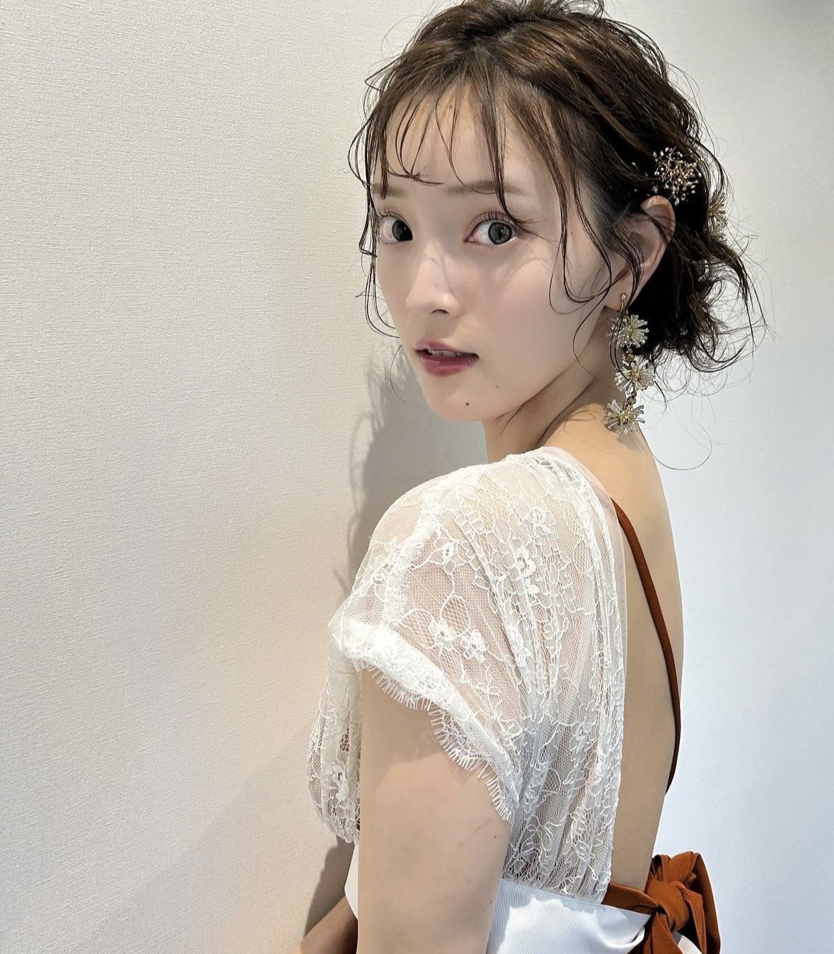 Dress Earring（Silver × Opal white）