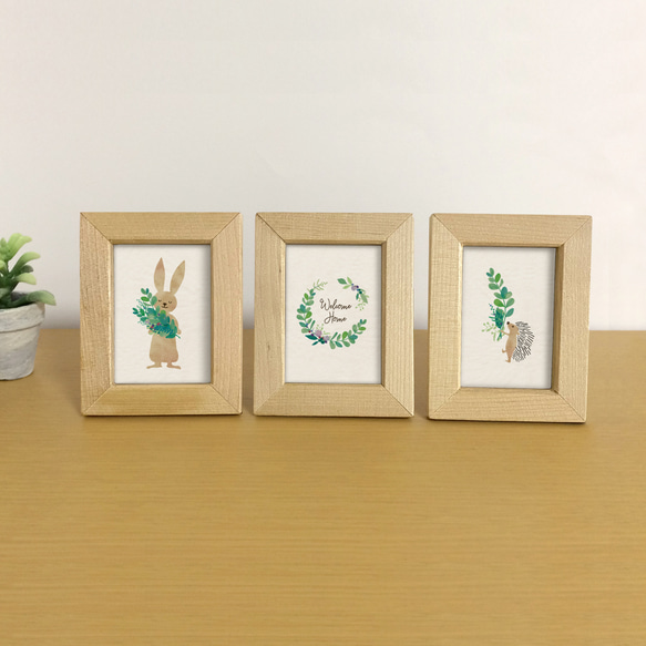 グリーンブーケ・はりねずみ　ミニ額 4枚目の画像