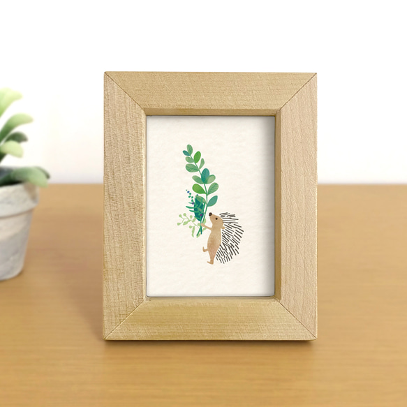 グリーンブーケ・はりねずみ　ミニ額 1枚目の画像