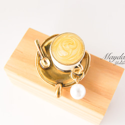 『優雅な午後〜香りカプチーノコーヒーのブローチ』 3枚目の画像