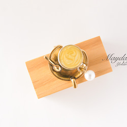 『優雅な午後〜香りカプチーノコーヒーのブローチ』 6枚目の画像