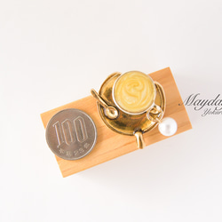 『優雅な午後〜香りカプチーノコーヒーのブローチ』 8枚目の画像