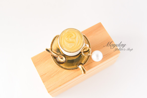 『優雅な午後〜香りカプチーノコーヒーのブローチ』 5枚目の画像