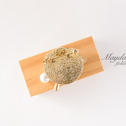 『優雅な午後〜香りカプチーノコーヒーのブローチ』 9枚目の画像