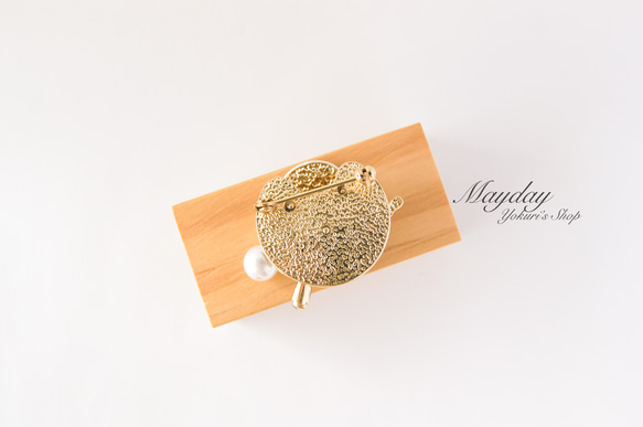 『優雅な午後〜香りカプチーノコーヒーのブローチ』 9枚目の画像